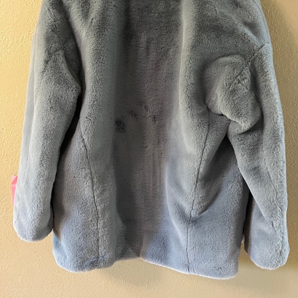 Free People Kate Faux-Fur Double Breasted Jacket in blue - Picture 6 of 12